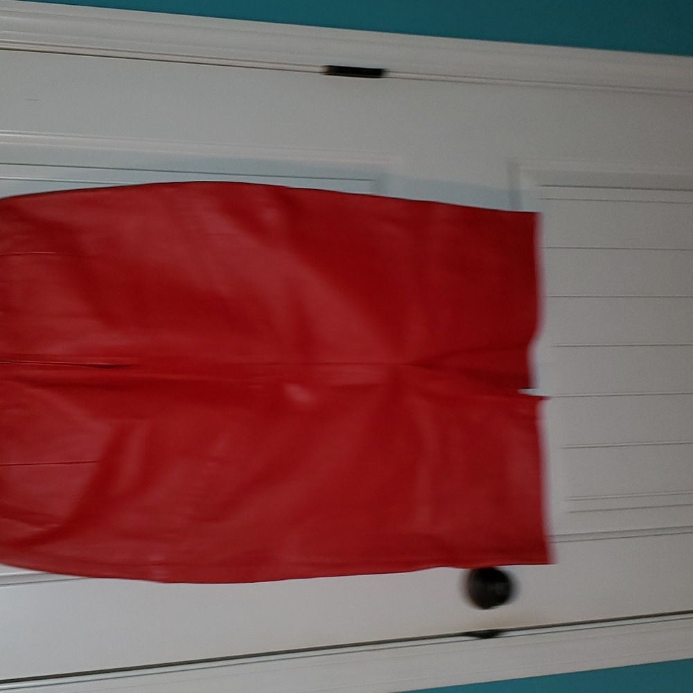 Mashco red leather skirt